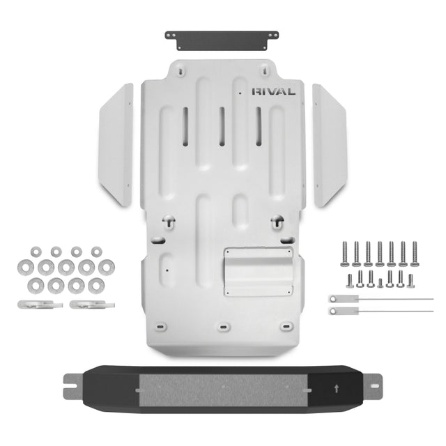 Rival 10-24 Toyota 4Runner Aluminum Transmission Transfer Case Catalytic Converter Skid Plate Rival 4x4 Skid Plates  AXOPROS