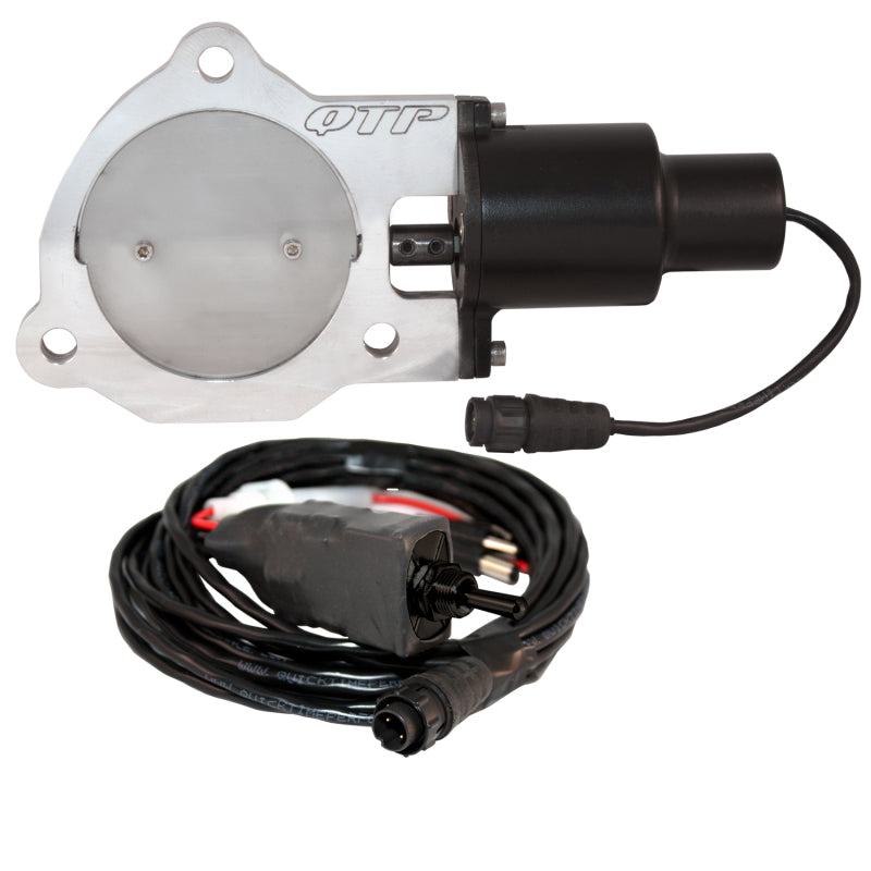 QTP 3.5in Bolt-On QTEC Electric Cutout Valve - Single QTP Exhaust Cutouts  AXOPROS
