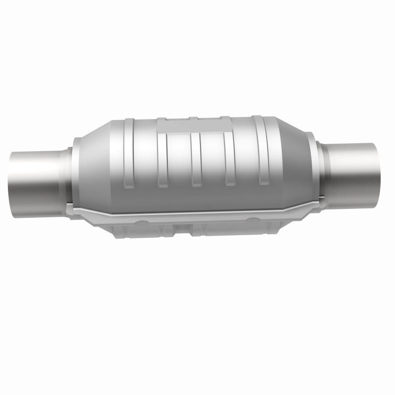 MagnaFlow Conv Univ 2.25in Inlet/Outlet Center/Center Round 9in Body L x 5.125in W x 13in Overall L Magnaflow Catalytic Converter Universal  AXOPROS