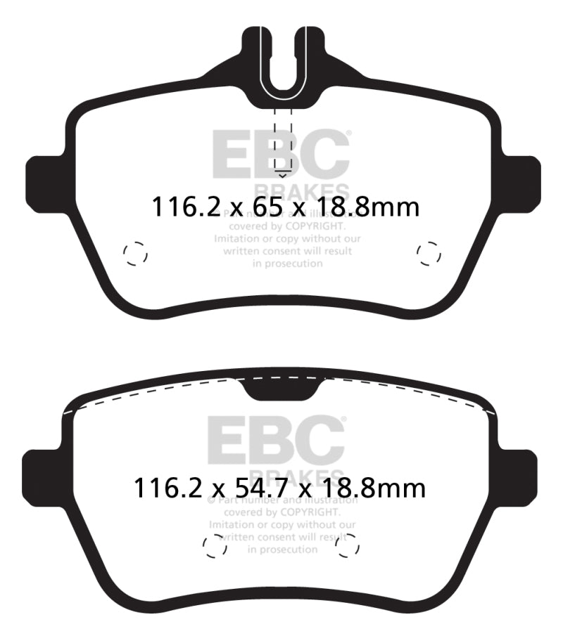 EBC 14+ Mercedes-Benz S550 4.7 Twin Turbo Redstuff Rear Brake Pads EBC Brake Pads - Performance  AXOPROS