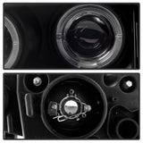 Spyder BMW E46 3-Series 02-05 4DR Projector Headlights 1PC LED Halo Blk PRO-YD-BMWE4602-4D-AM-BK SPYDER Headlights  AXOPROS