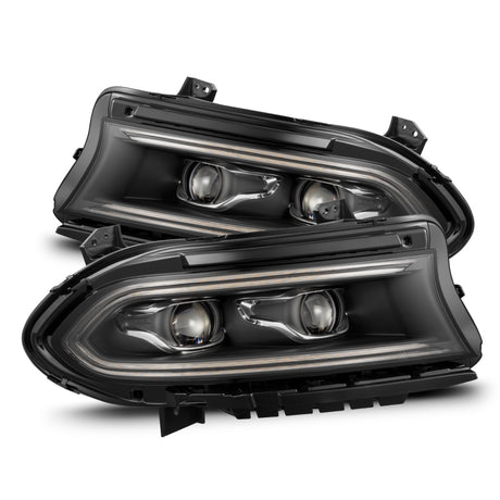 AlphaRex 15-23 Dodge Charger LUXX-Series LED Proj Headlights Black w/Activtn Lgt & Seq.Sig / SB DRL AlphaRex Headlights  AXOPROS