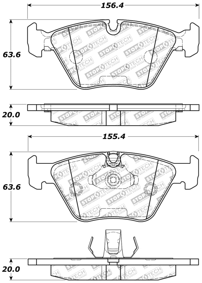 StopTech Performance 04-09 BMW X3 (E38) / 06-09 Z4 3.0Si (E86) / 00-07 330 Series Front Brake Pads Stoptech Brake Pads - Performance  AXOPROS