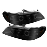 Spyder Honda Accord 98-02 1PC Projector Headlights LED Halo Amber Reflctr Blk PRO-YD-HA98-AM-BK SPYDER Headlights  AXOPROS