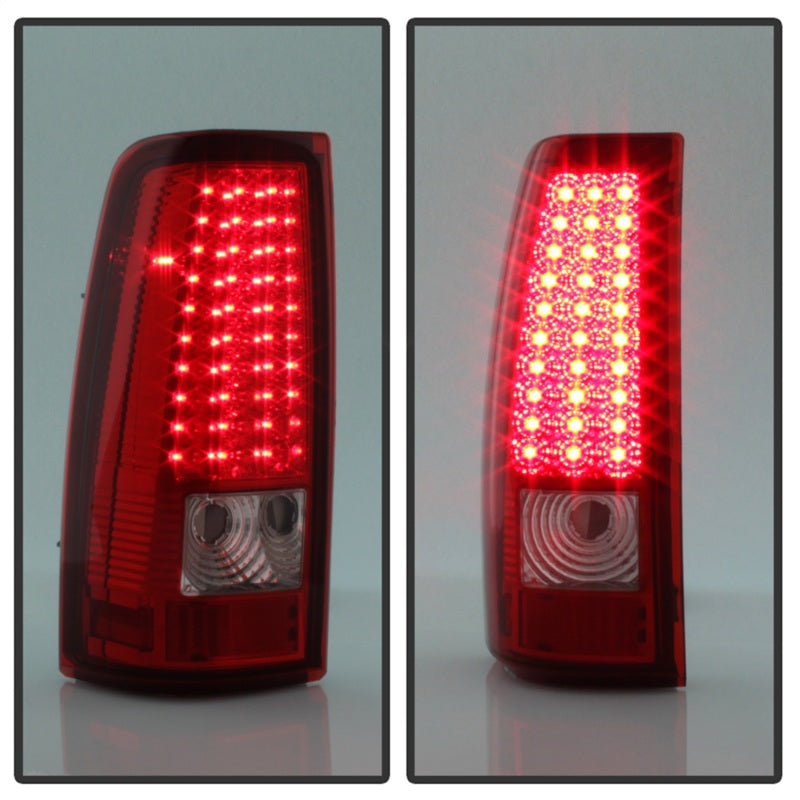 Xtune Chevy Silverado 1500/2500/3500 99-02 LED Tail Lights Red Clear ALT-ON-CS99-LED-RC SPYDER Tail Lights  AXOPROS
