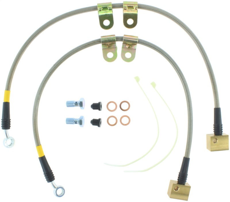 StopTech 06-09 Chevy Trailblazer Stainless Steel Front Brake Lines Stoptech Brake Line Kits  AXOPROS