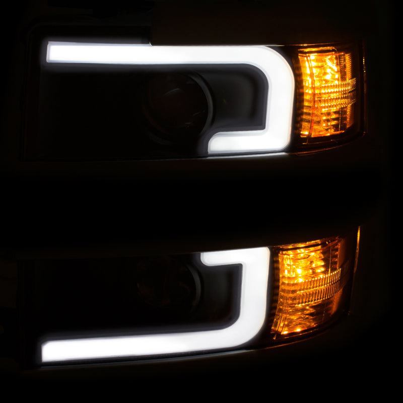 ANZO Projector Headlights 15-17 Chevrolet Silverado 2500HD / 3500HD Black w/ Chrome Rim ANZO Headlights  AXOPROS