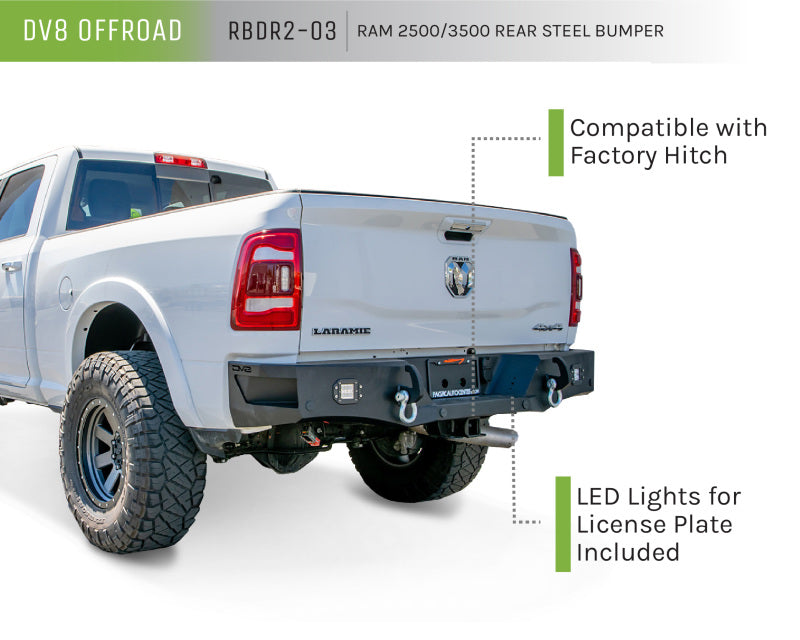 DV8 Offroad 19+ Ram 2500/3500 Rear Bumper DV8 Offroad Bumpers - Steel  AXOPROS