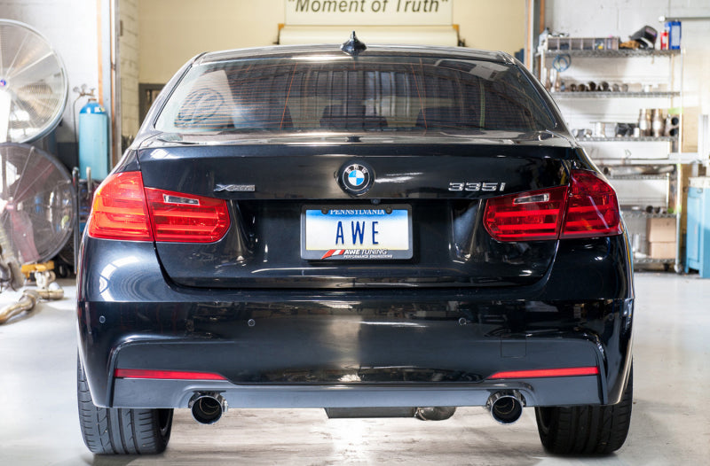 AWE Tuning BMW F3X 335i/435i Touring Edition Axle-Back Exhaust - Diamond Black Tips (90mm) AWE Tuning Axle Back  AXOPROS