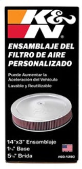 K&N 14in Red Custom Air Cleaner Assembly - 5.125in ID x 14in OD x 2.75in H x 1.25in Drop Base K&N Engineering Air Filters - Direct Fit  AXOPROS