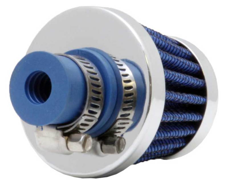 K&N 2in Base OD x .375in Flange ID x 1.75in H Rubber Base Crankcase Vent Filter - Blue K&N Engineering Air Filters - Universal Fit  AXOPROS