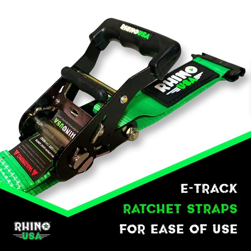 Rhino USA Utv Wheel Chock Tie-Down Kit (2-Wheel Kit) (Green) Rhino USA Cargo Tie-Downs  AXOPROS