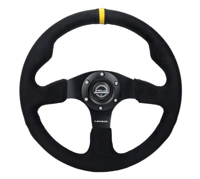 NRG Reinforced Steering Wheel (320mm) Alcantara Steering Wheel w/ Black Stitching NRG Steering Wheels  AXOPROS