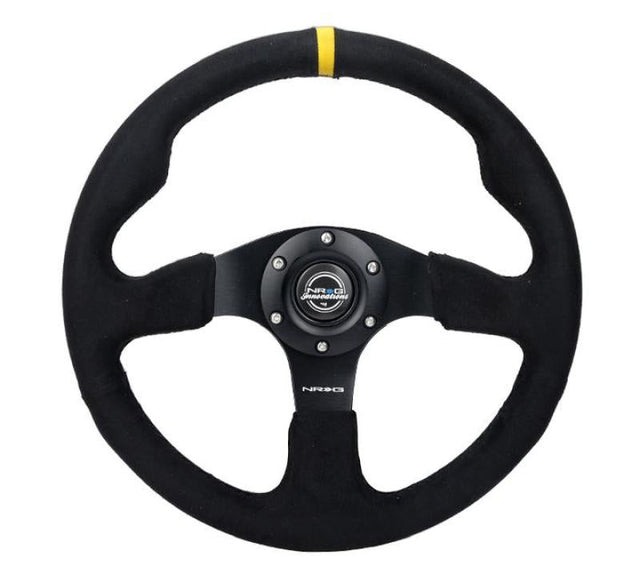 NRG Reinforced Steering Wheel (320mm) Alcantara Steering Wheel w/ Black Stitching NRG Steering Wheels  AXOPROS