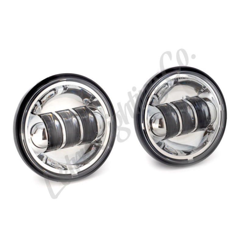 Letric Lighting 1997+ Universal 4 1/2In Black LED Auxiliary Passing Light - Chrome Letric Lighting Light Accessories and Wiring  AXOPROS