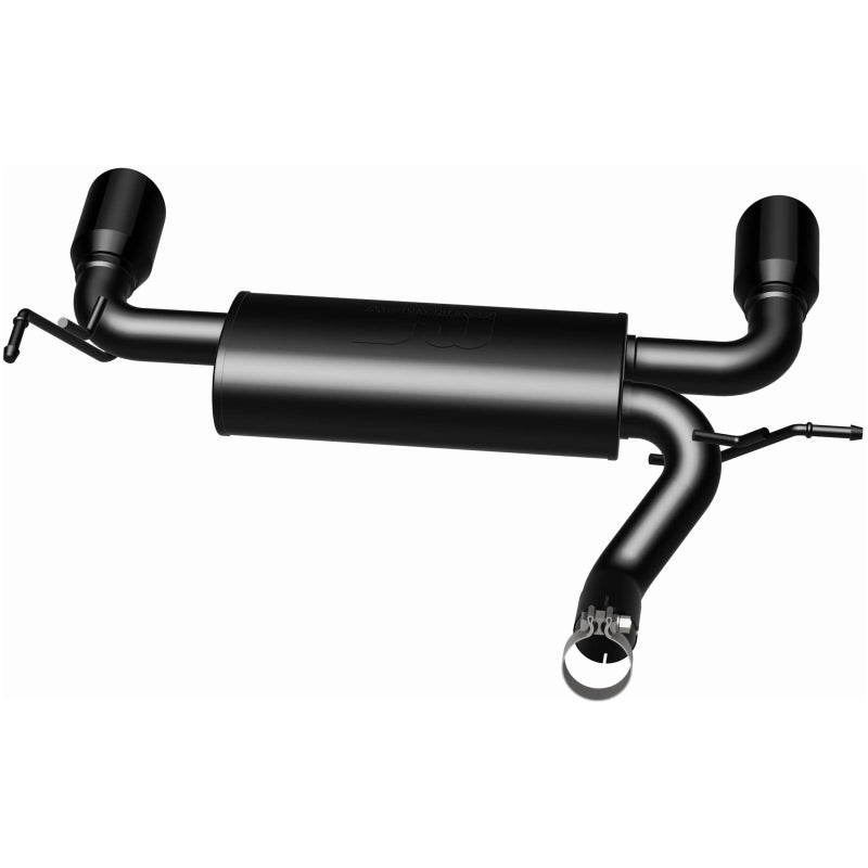 MagnaFlow 07-17 Jeep Wrangler JK 3.8/3.6L Dual Split Rear Exit Black Axle-Back Exhaust - AXOPROS Magnaflow Axle Back  