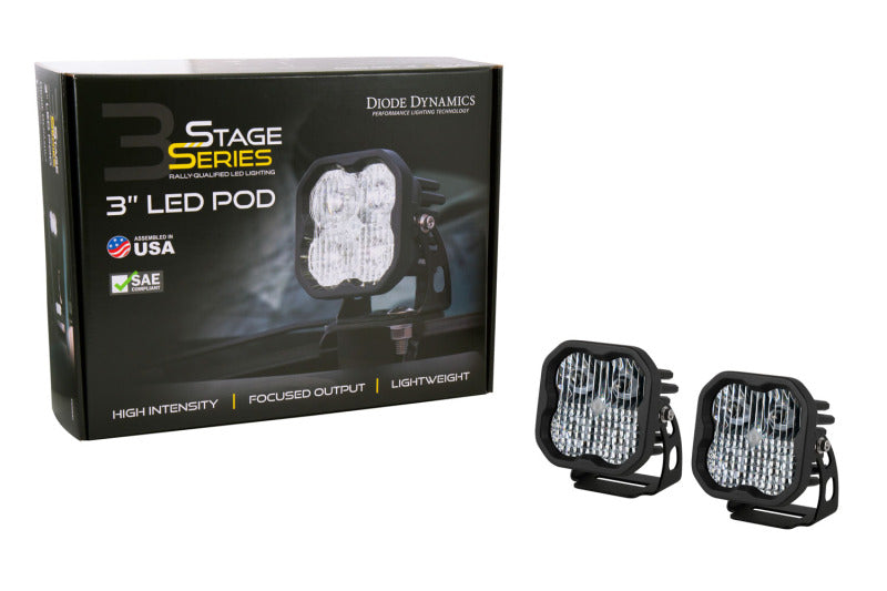 Diode Dynamics 2021 Ford Bronco Sport SS3 LED Ditch Light Kit - White Combo Diode Dynamics Light Accessories and Wiring  AXOPROS