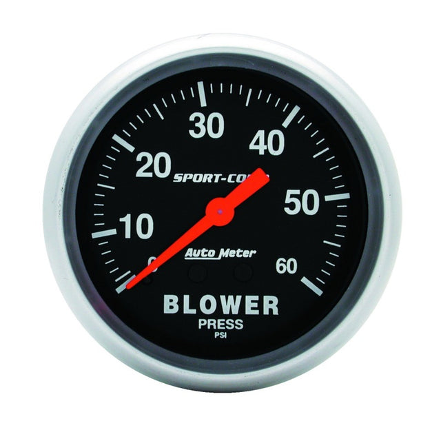 Autometer Sport Comp Mechanical 2 5/8in 60 psi Blower Pressure Gauge AutoMeter Gauges  AXOPROS