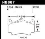Hawk 02-05 Porsche 911 Carrera 4 Turbo Look/Carrera 4S Front HPS Street Brake Pads Hawk Performance Brake Pads - Performance  AXOPROS