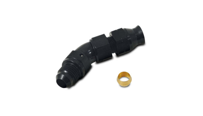 Vibrant 45 Degree 1/2in Tube to Male -8AN Flare Adapter w/ Olive Inserts Vibrant Fittings  AXOPROS