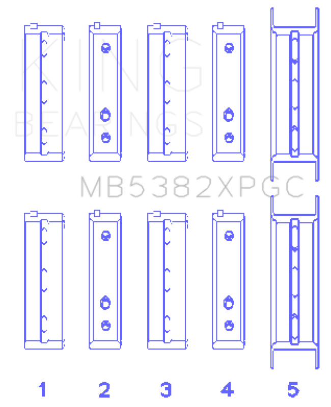 King Subaru EJ20/EJ22/ EJ25 (Including Turbo) Coated Crankshaft Main Bearing Set King Engine Bearings Bearings  AXOPROS