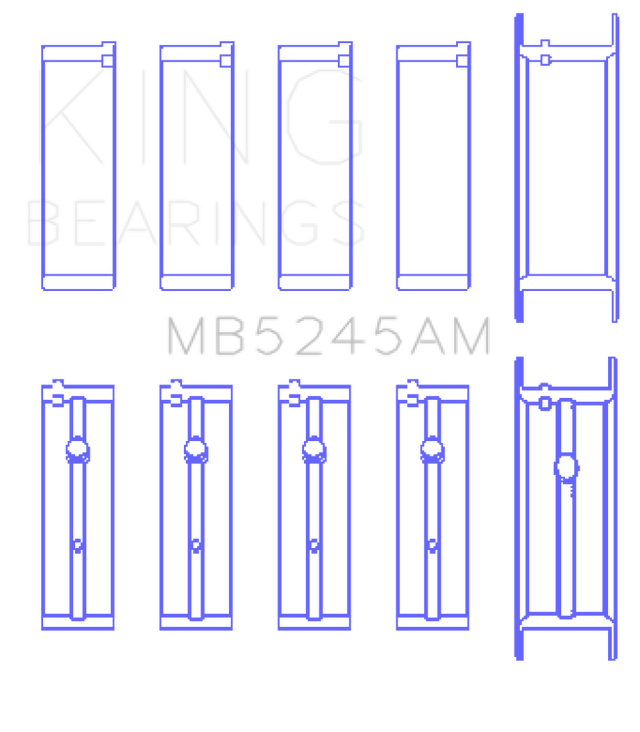 King 91-04 Nissan 146CI/2.4L KA24DE L4/89-97 146CI/2.4L KA24E L4  Main Bearing Set - Size +0.25mm King Engine Bearings Bearings  AXOPROS