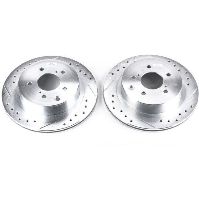 Power Stop 89-96 Nissan 300ZX Rear Evolution Drilled & Slotted Rotors - Pair PowerStop Brake Rotors - Slot & Drilled  AXOPROS