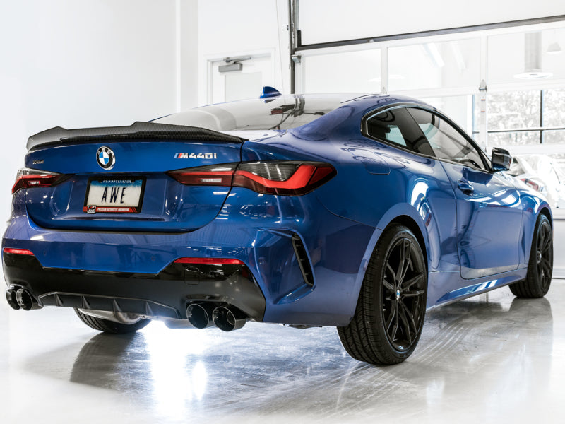 AWE Tuning 2019+ BMW M340i (G20) Resonated Touring Edition Exhaust - Quad Diamond Black Tips AWE Tuning Catback  AXOPROS