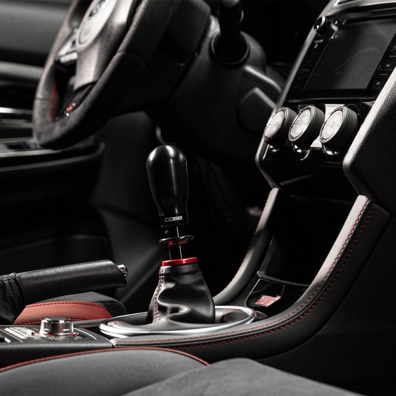 Cobb Subaru 6-Speed Tall Weighted COBB Shift Knob - Black (Incl. Both Red + Blk Collars) COBB Shift Knobs  AXOPROS