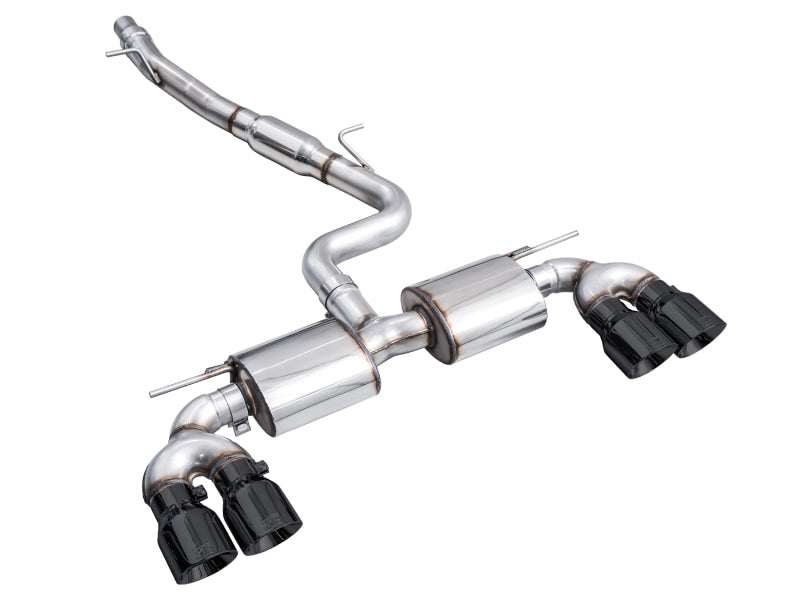 AWE MK8 Volkswagen Golf R 3in Touring Edition Quad Exhaust - Diamond Black Tips AWE Tuning Catback  AXOPROS