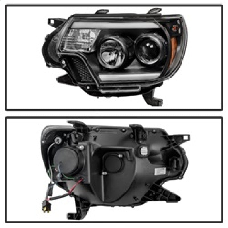Spyder Toyota Tacoma 12-15 Projector Headlights Light Bar DRL Black PRO-YD-TT12-LBDRL-BK SPYDER Headlights  AXOPROS