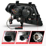 ANZO 09-20 Nissan Frontier Black Projector Plank Style DRL w/ Switchback & Sequential LED DRL ANZO Headlights  AXOPROS