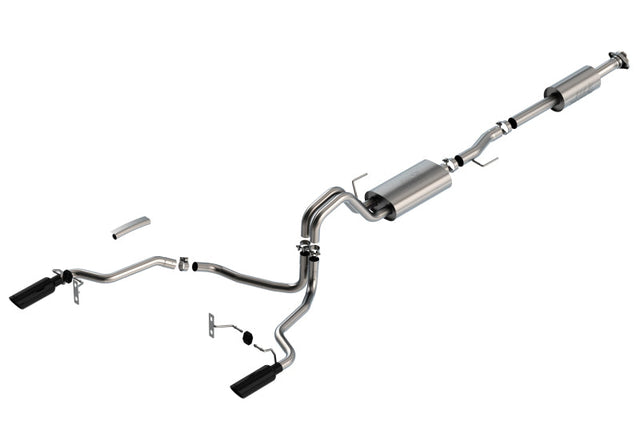 Borla F-150 2021 5.0L 4dr CC SB EC STB Lariat/KR/Pltm/LTD 3/2.25 SRE Cat-Back Touring Black CHR Tips Borla Catback  AXOPROS