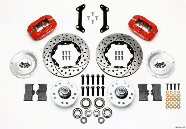 Wilwood Forged Dynalite Front Kit 11.00in Drilled Red 79-87 GM G Body Wilwood Big Brake Kits  AXOPROS