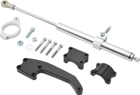 Twin Power 17-Up FLH FLT Models Satin Finish Steering Damper Kit TwinPower Steering Dampers  AXOPROS