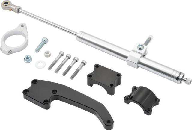 Twin Power 17-Up FLH FLT Models Satin Finish Steering Damper Kit TwinPower Steering Dampers  AXOPROS
