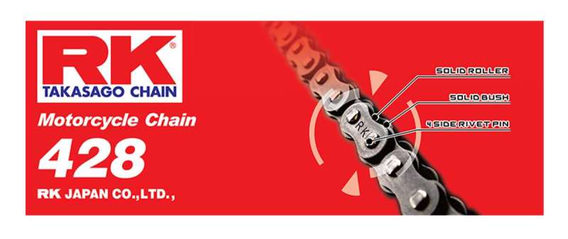 RK Chain RK-M 428-130L - Natural RK Chain Chains  AXOPROS