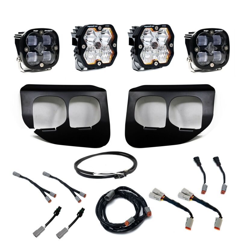 Baja Designs Baja Designs 20-22 Ford SD Squadron Pro/SAE 2.0 Dual Fog Pocket Kit Upfitter (SAE Fog) - Clear Fog Lights aftermarket performance part