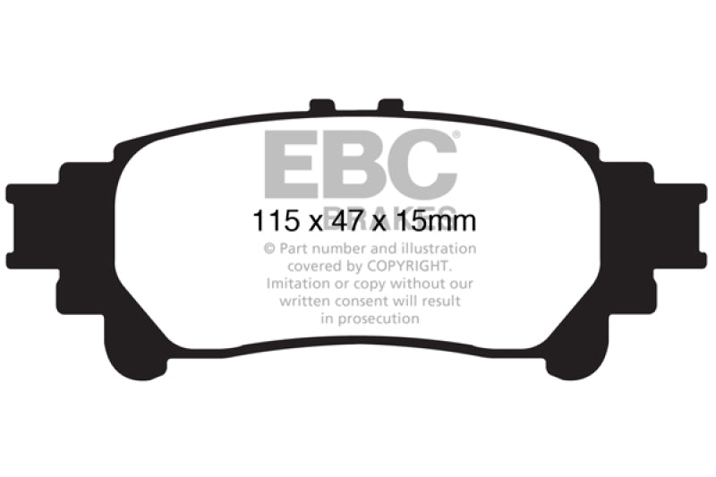 EBC 10+ Lexus RX350 3.5 (Japan) Greenstuff Rear Brake Pads EBC Brake Pads - Performance  AXOPROS