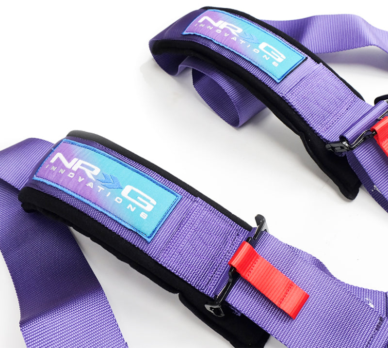 NRG SFI 16.1 5Pt 3 Inch Seat Belt Harness with Pads / Cam Lock - Purple NRG Seat Belts & Harnesses  AXOPROS