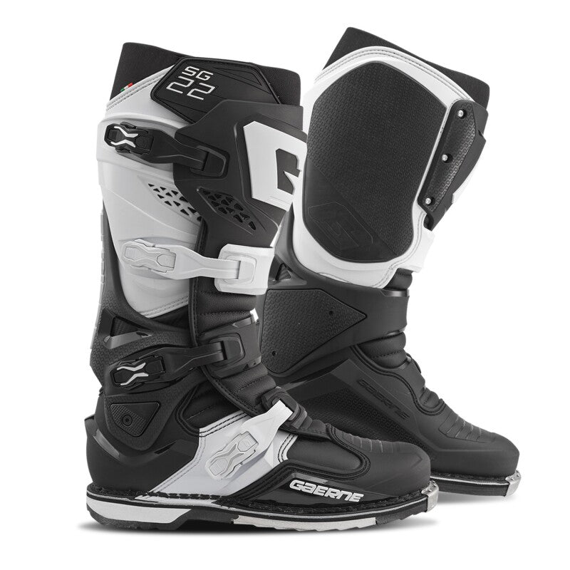Gaerne SG22 Boot Black/White Size - 12 Gaerne Motorcycle Boots  AXOPROS