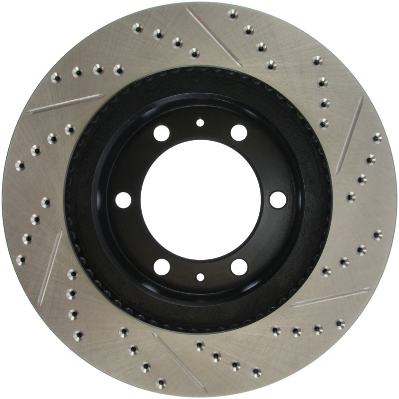 StopTech 07-08 Toyota FJ Cruiser / 05-08 Tacoma (6 lug) / 03-08 4 Runner (319mm disc) SportStop Slo Stoptech Brake Rotors - Slot & Drilled  AXOPROS