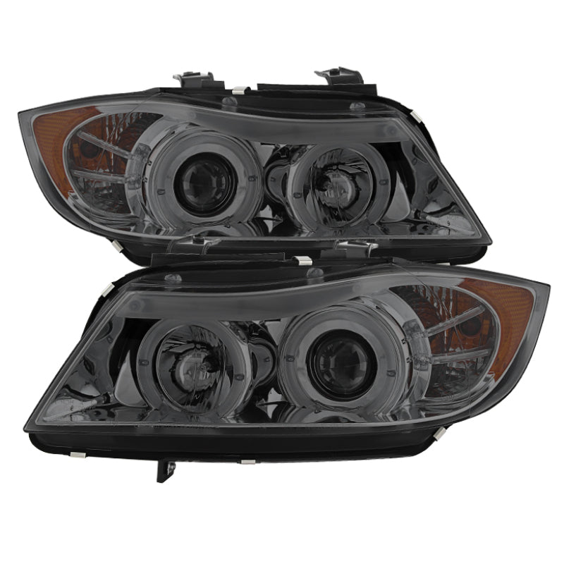Spyder BMW E90 3-Series 06-08 (4 dr) Proj LED Halo Amber Reflctr Rplc Bulb Smke PRO-YD-BMWE9005-AM-S SPYDER Headlights  AXOPROS
