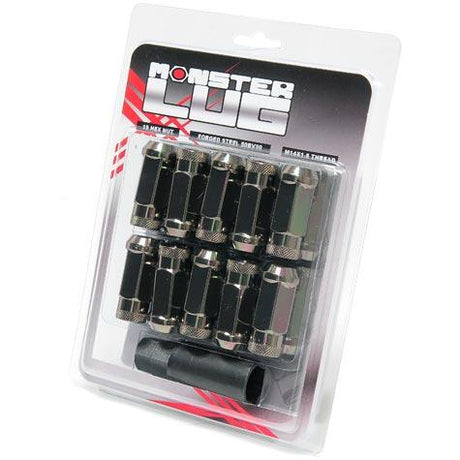 Wheel Mate Monster Locking Lug Nut Set of 4 - Black Chrome 14x1.50 Wheel Mate Lug Nuts  AXOPROS