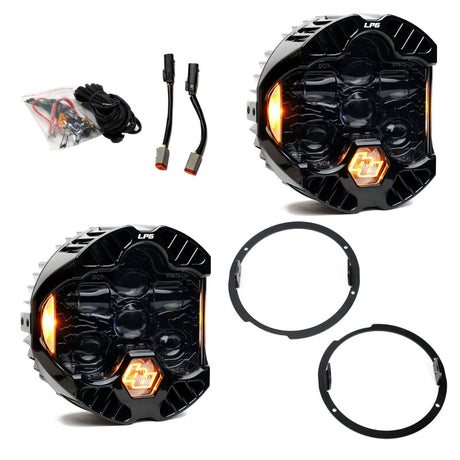 Baja Designs 07-18 Jeep Wrangler JK DOT LP6 LED Headlight Kit (For LED Headlights)- Amber Baja Designs Headlights  AXOPROS