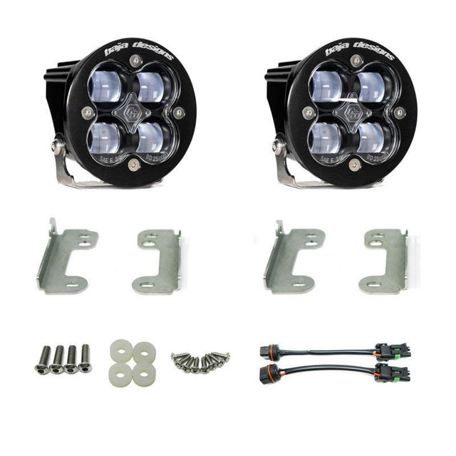 Baja Designs 18-20 Jeep Wrangler JL Sahara Fog Squadron Sport Fog Pocket Kit - Clear Baja Designs Fog Lights  AXOPROS
