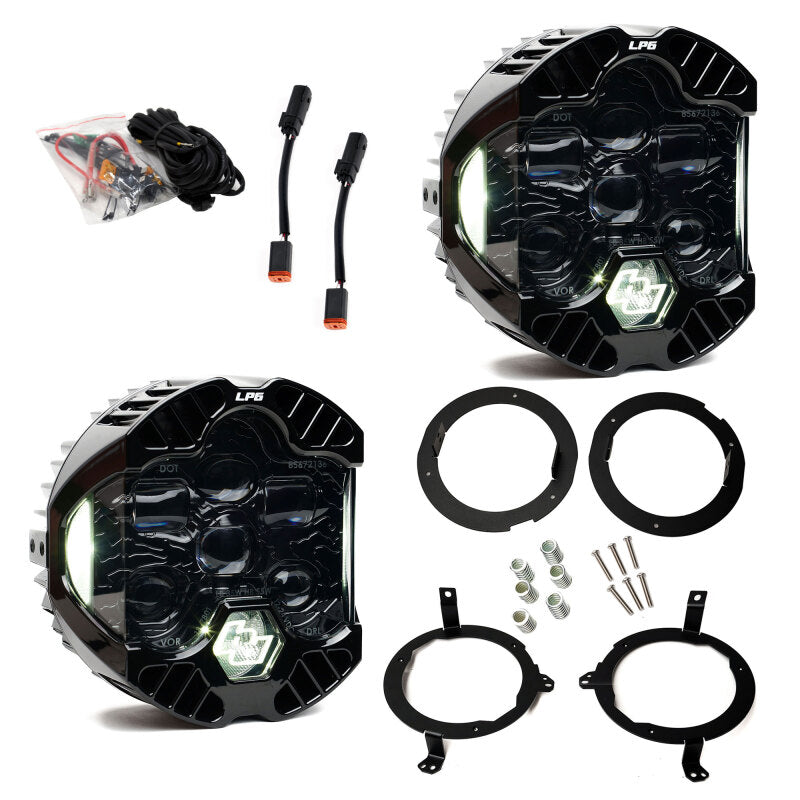 Baja Designs 18-25 Jeep Wrangler JL/20-25 Gladiator JT (w/Halogen) DOT LP6 LED Headlight Kit - Clear Baja Designs Headlights  AXOPROS