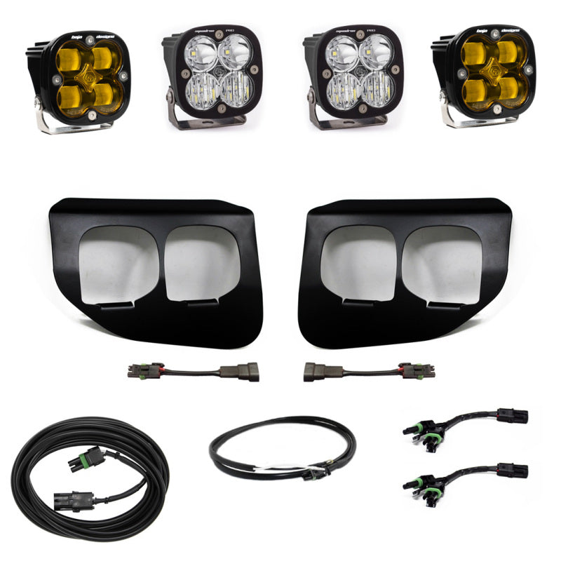 Baja Designs 2020+ Ford Super Duty Fog Lights FPK Amber SAE/Pro DC Baja Designs w/Upfitter Baja Designs Fog Lights  AXOPROS