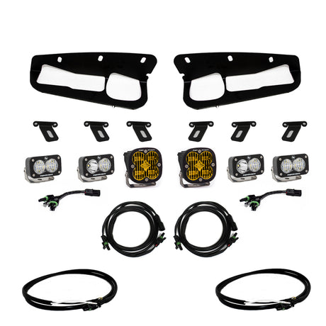 Baja Designs 2021+ Ford Bronco Amber SAE Fog Pocket Kit w/Upfitter Baja Designs Fog Lights  AXOPROS
