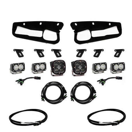 Baja Designs 2021+ Ford Bronco Clear SAE Fog Pocket Kit w/Upfitter Baja Designs Fog Lights  AXOPROS